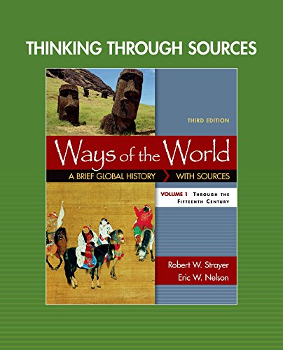 Thinking Through Sources For Ways Of The World Volume 1 3rd Edition Robert W Strayer