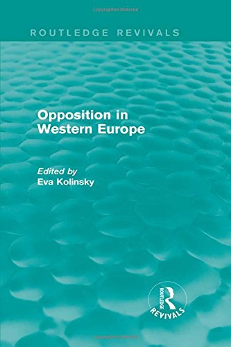 Opposition In Western Europe Eva Kolinsky