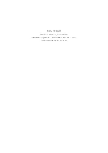 Expositiones Sequentiarum Medieval Sequence Commentaries And Prologues Editions With Introductions Kihlman