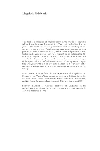 Linguistic Fieldwork Paul Newman Martha Ratliff