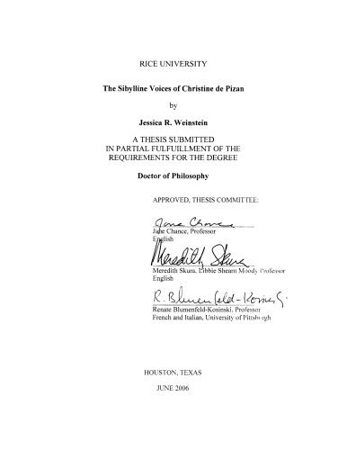 The Sibylline Voices Of Christine De Pizan Weinstein Jessica R