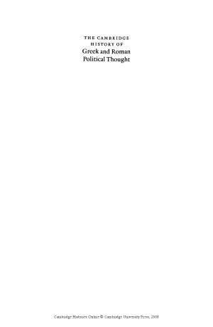 The Cambridge History Of Greek And Roman Political Thought Christopher Rowe