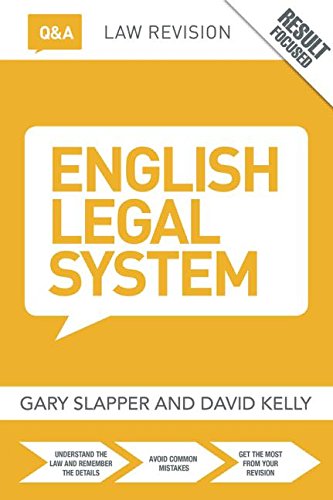 Qa English Legal System 11th Edition Gary Slapper David Kelly
