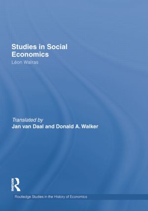 Studies In Social Economics Lon Walras