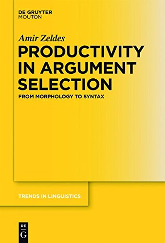 Productivity In Argument Selection From Morphology To Syntax Amir Zeldes