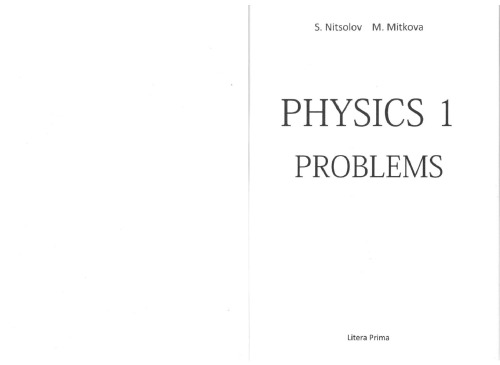 Physics I Problems S Nitsolov M Mitkova