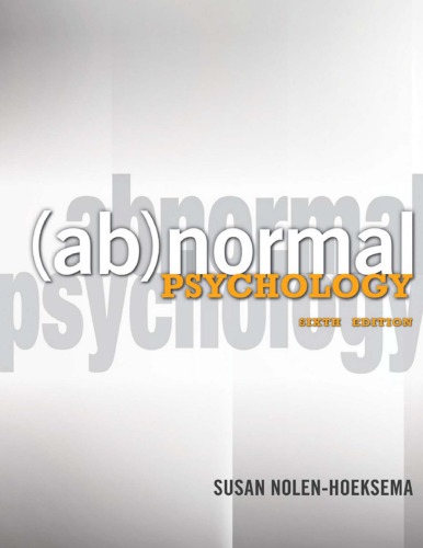 Abnormal Psychology 6th Susan Nolenhoeksema