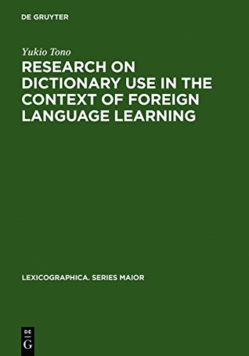 Research On Dictionary Use In The Context Of Foreign Language Learning Focus On Reading Comprehension Yukio Tono