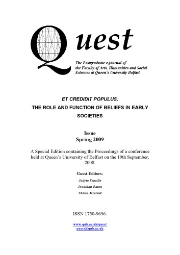 Et Credidit Populus The Role And Function Of Beliefs In Early Societies A Special Edition Containing The Proceedings Of A Conference Held At Queens University Of Belfast On The 19th September 2008 Judyta Szacillo Jonathan Eaton Shaun Mcdaid Eds