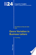 Genre Variation In Business Letters 2nd Edition Paul Gillaerts
