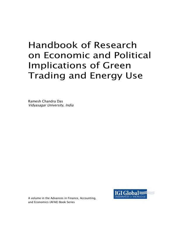Handbook Of Research On Economic And Political Implications Of Green Trading And Energy Use 1st Edition Ramesh Chandra Das