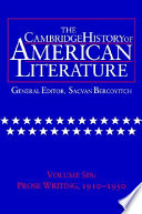 The Cambridge History Of American Literature Volume 6 Prose Writing 19101950 Sacvan Bercovitch