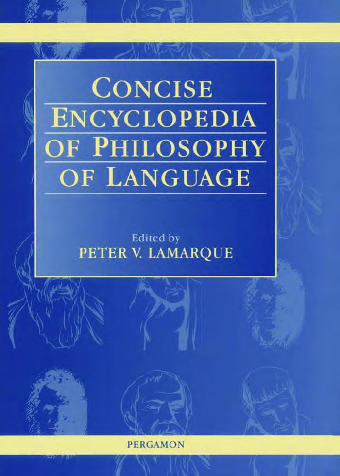 Concise Encyclopedia Of Philosophy Of Language P Lamarque