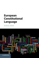 European Constitutional Language András Jakab