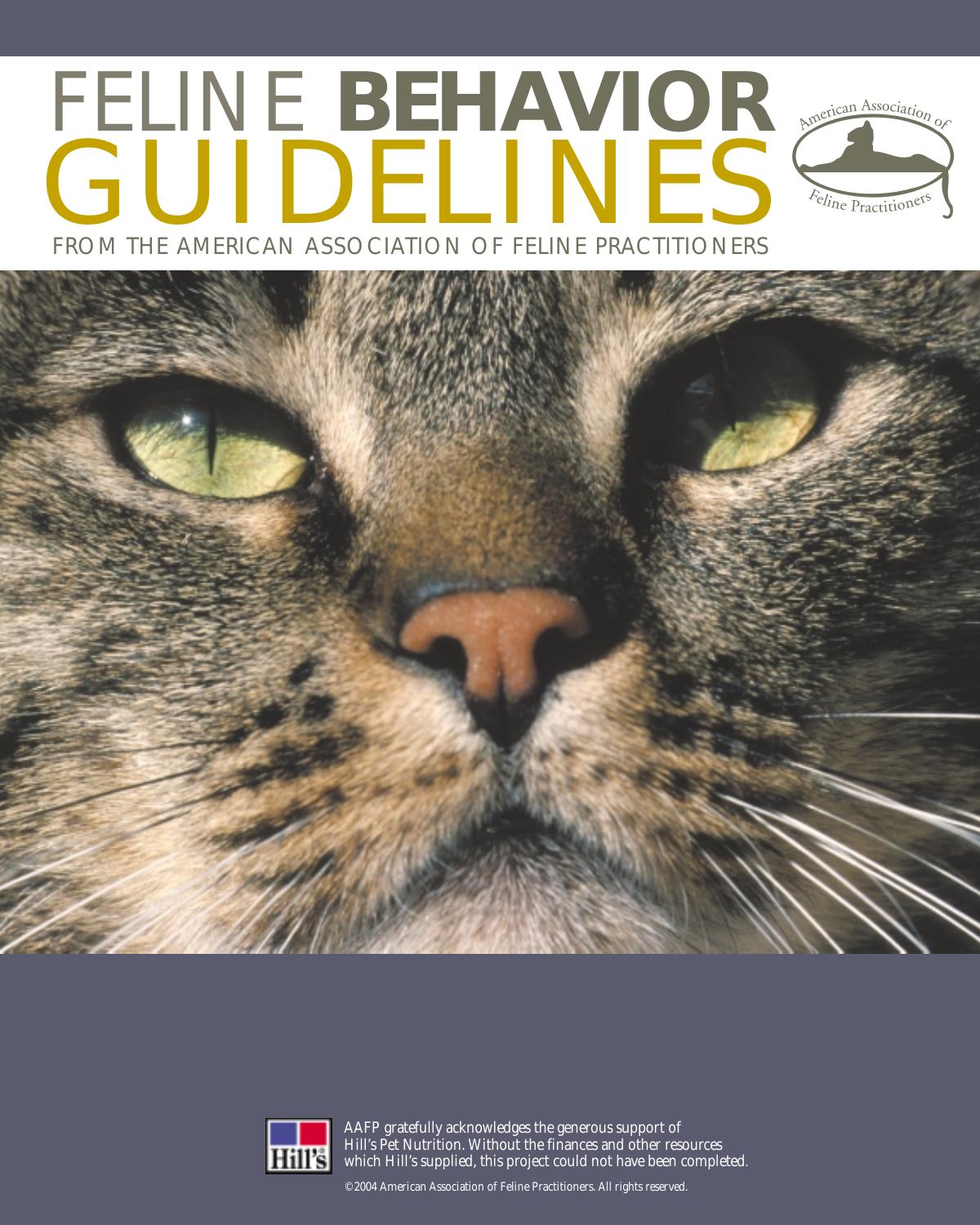 Feline Behavior Guidelines American Association Of Feline Practitioners