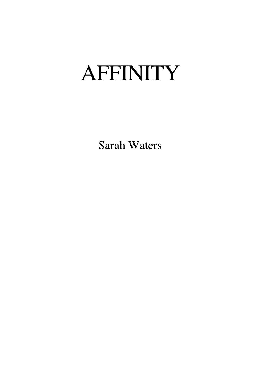 Affinity Sarah Waters