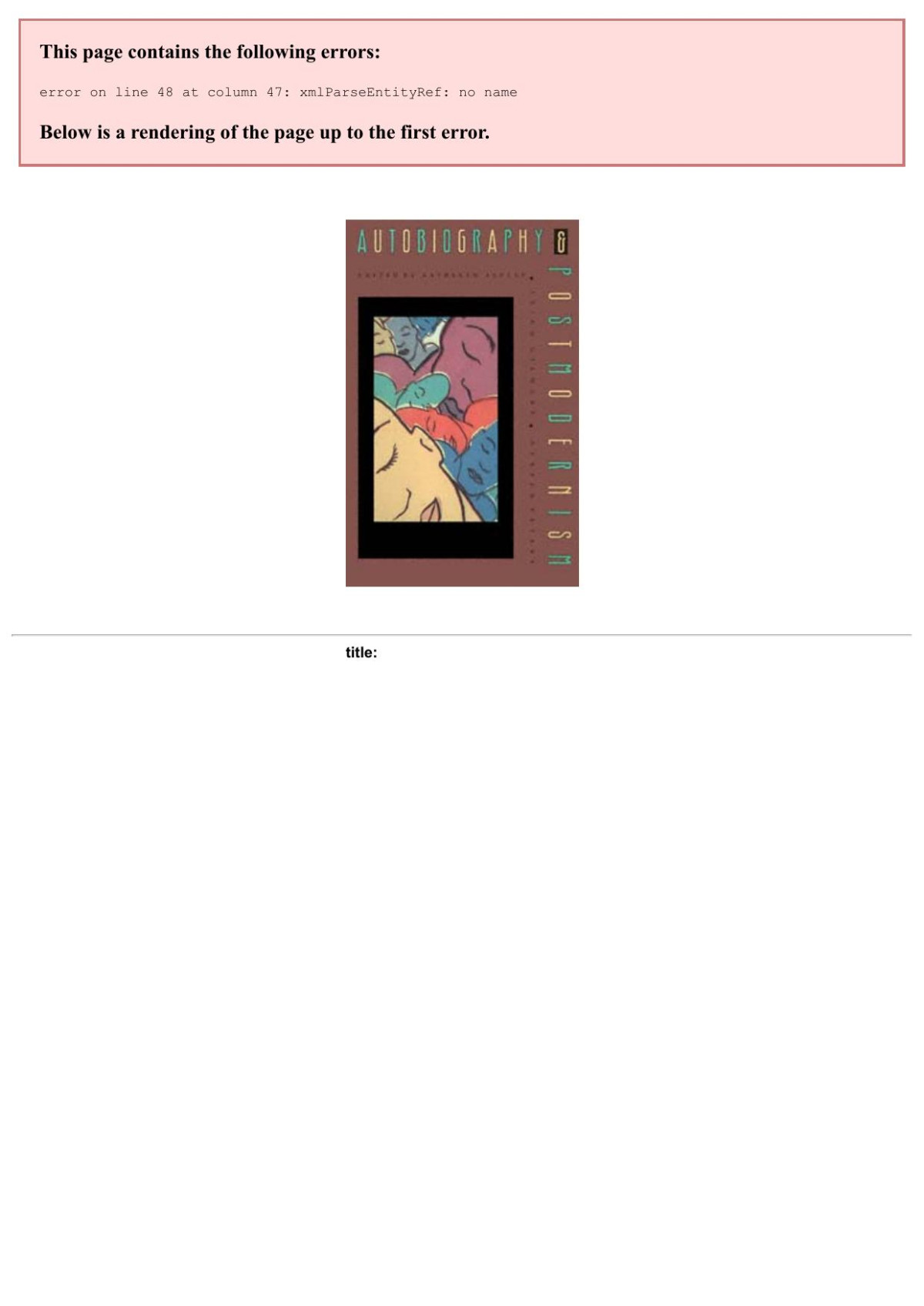 Autobiography And Postmodernism Kathleen Ashley