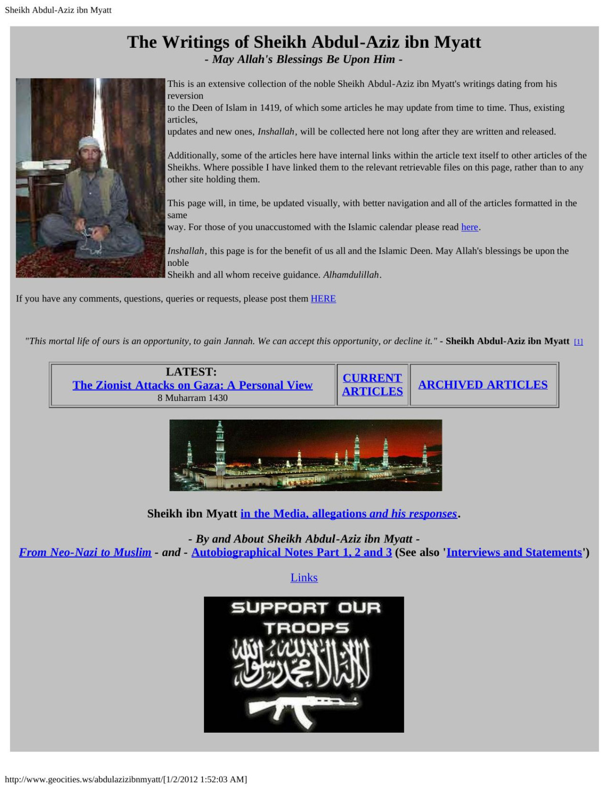 The Writings Of Sheikh Abdulaziz Ibn Myatt Sheikh Abdulaziz Ibn Myatt