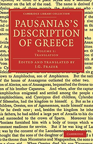 Pausaniass Description Of Greece Volume 1 Translation 1st Edition James George Frazer