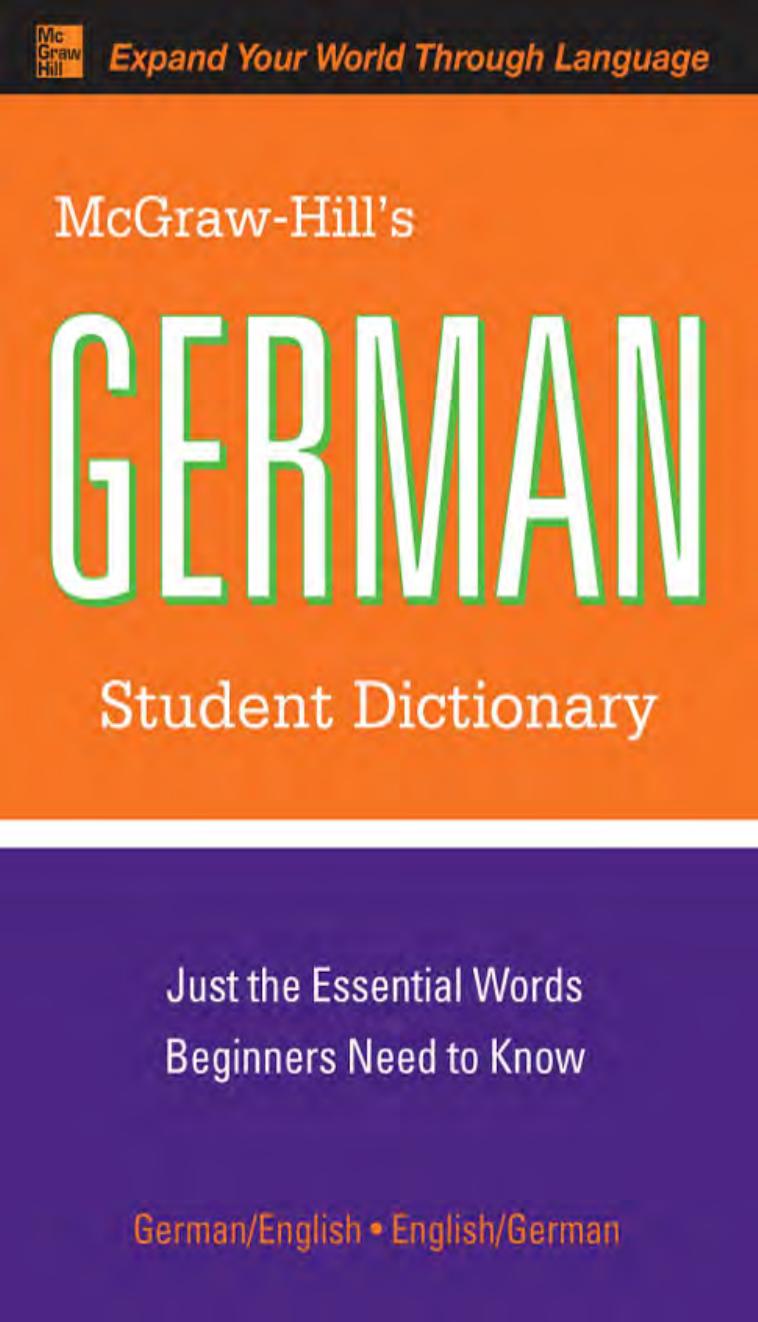 Mcgrawhills German Student Dictionary Byrd Erick P