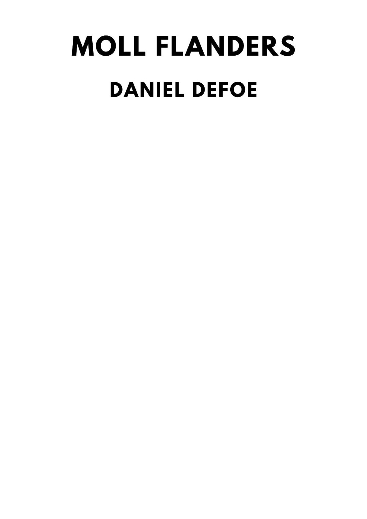 Moll Flanders Daniel Defoe