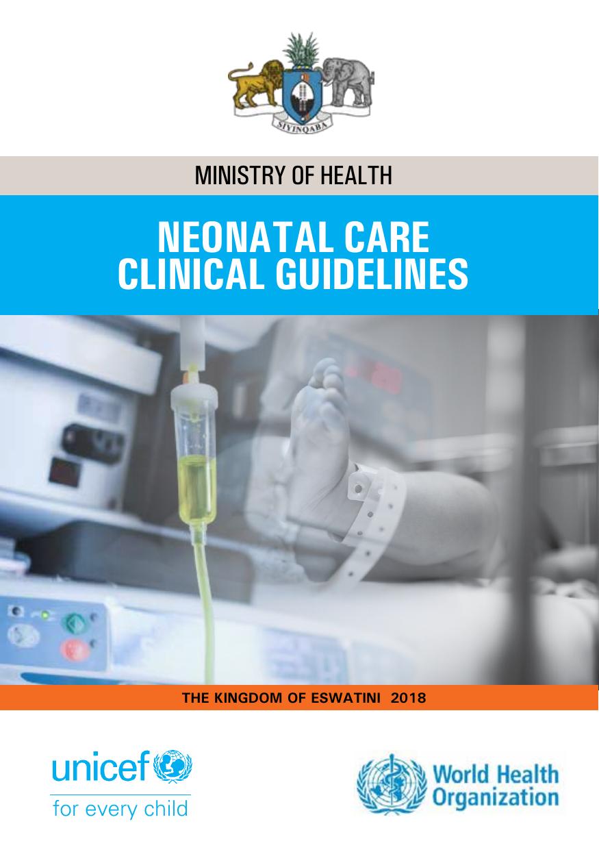 Neonatal Care Clinical Guidelines 1st Edition Eswatini Ministry Of Health