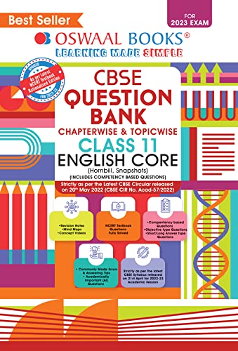 Oswaal Cbse Chapterwise Topicwise Question Bank Class 11 English Core Book For 202223 Exam 17th Edition Oswaal Editorial Board