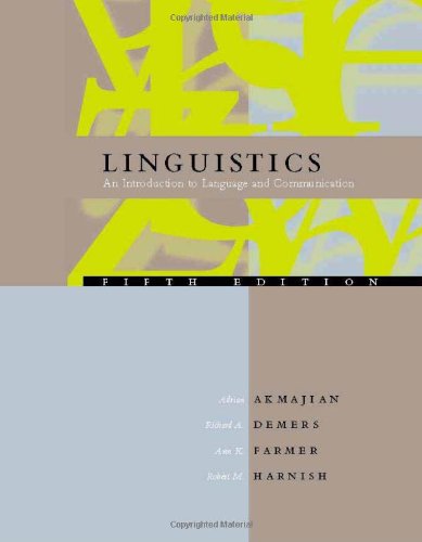 Linguistics An Introduction To Language And Communication 5th Edition Akmajian