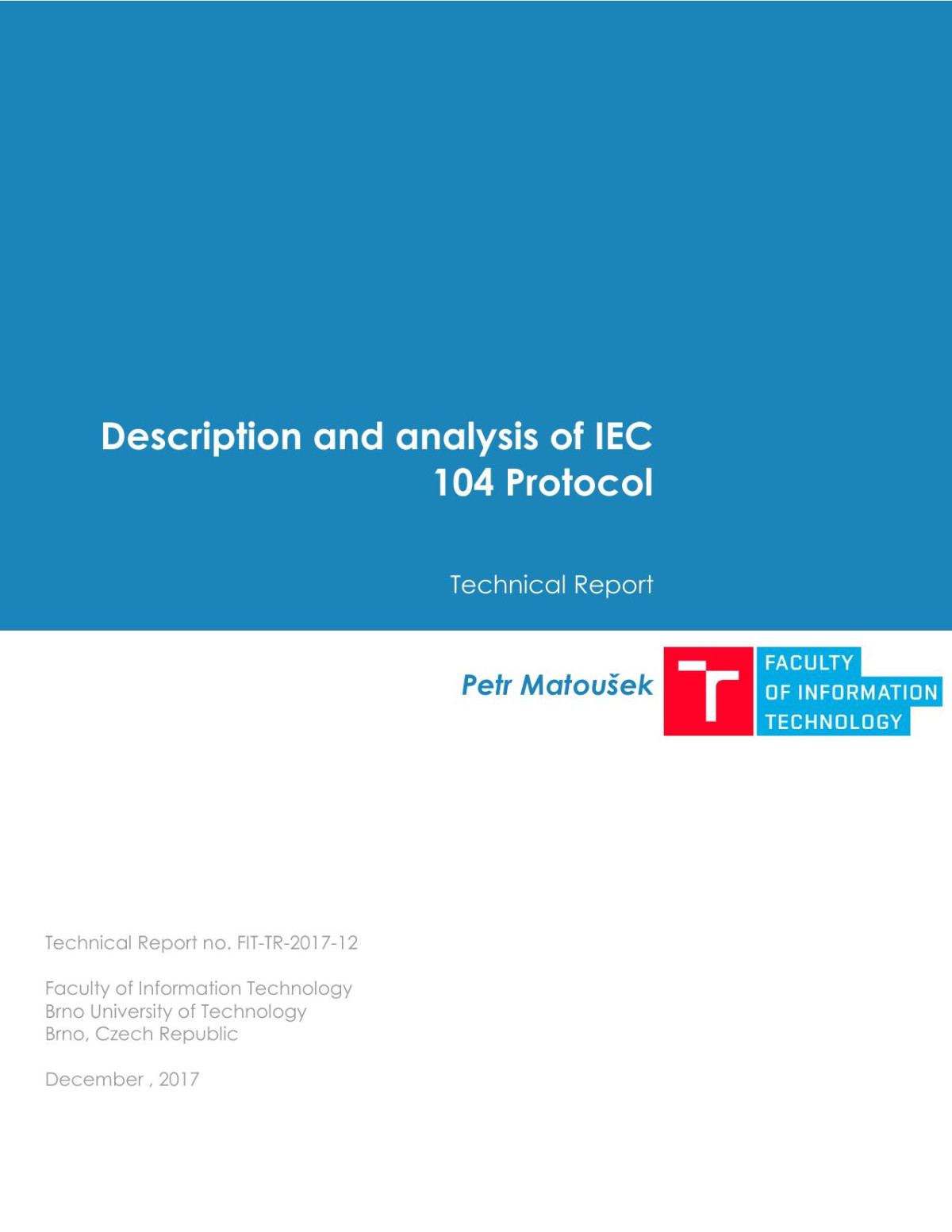 Description And Analysis Of Iec 104 Protocol Petr Matouek