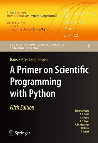 A Primer On Scientific Programming With Python Texts In Computational Science And Engineering 6 5th Langtangen