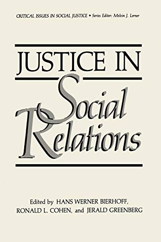 Justice In Social Relations 1st Edition Hans Werner Bierhoff