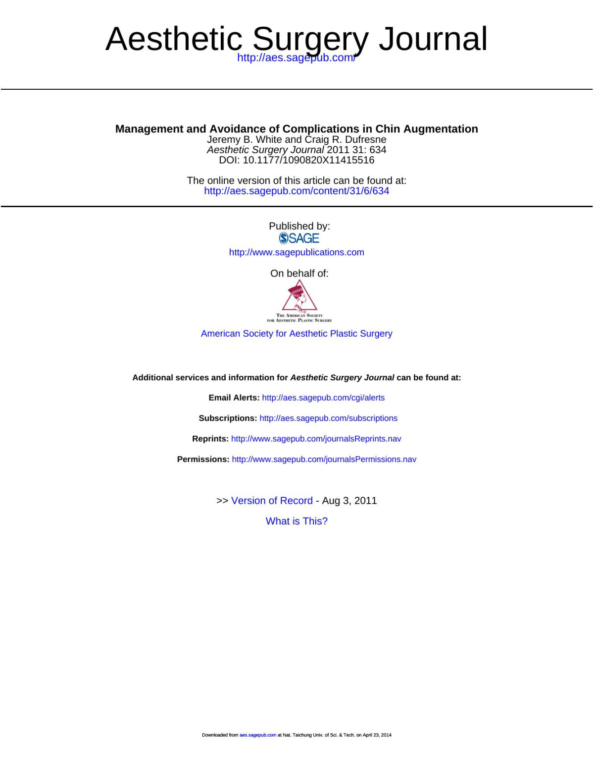 Management And Avoidance Of Complications In Chin Augmentation Jeremy B White And Craig R Dufresne