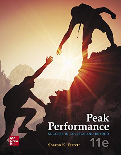 Peak Performance Success In College And Beyond 11th Edition 11th Sharon Ferrett