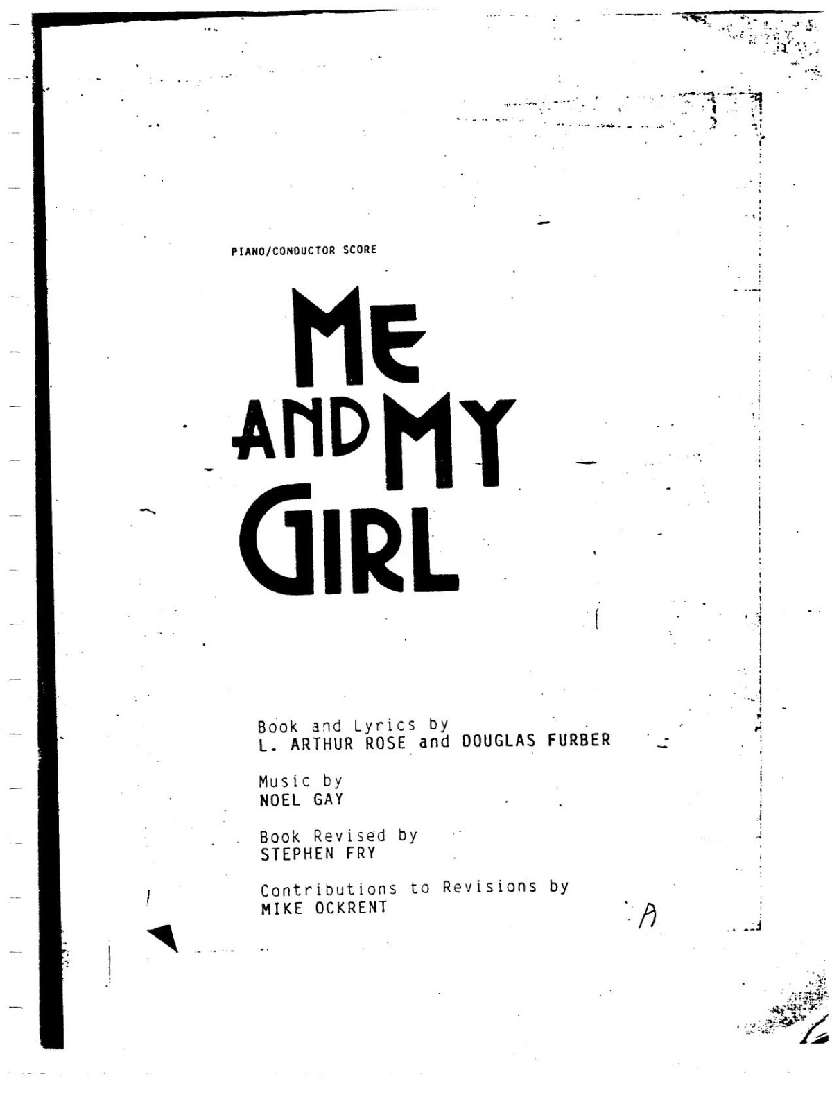 Me And My Girlpiano Conductor Score L Arthur Rose Douglas Furber
