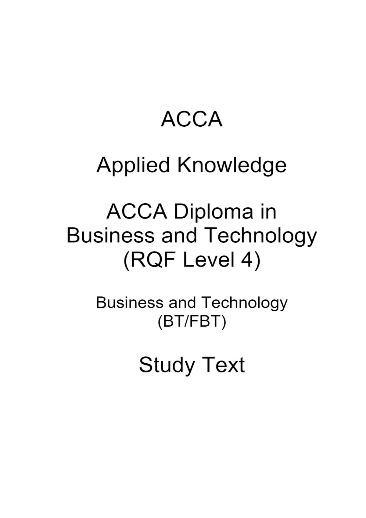 Acca Business And Technology 2024 Study Text Kaplan Publishing Uk