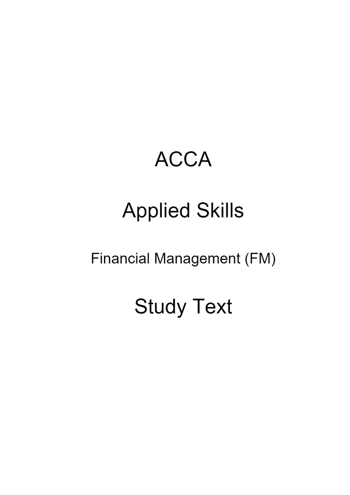Acca Financial Management Fm Study Text Kaplan Publishing