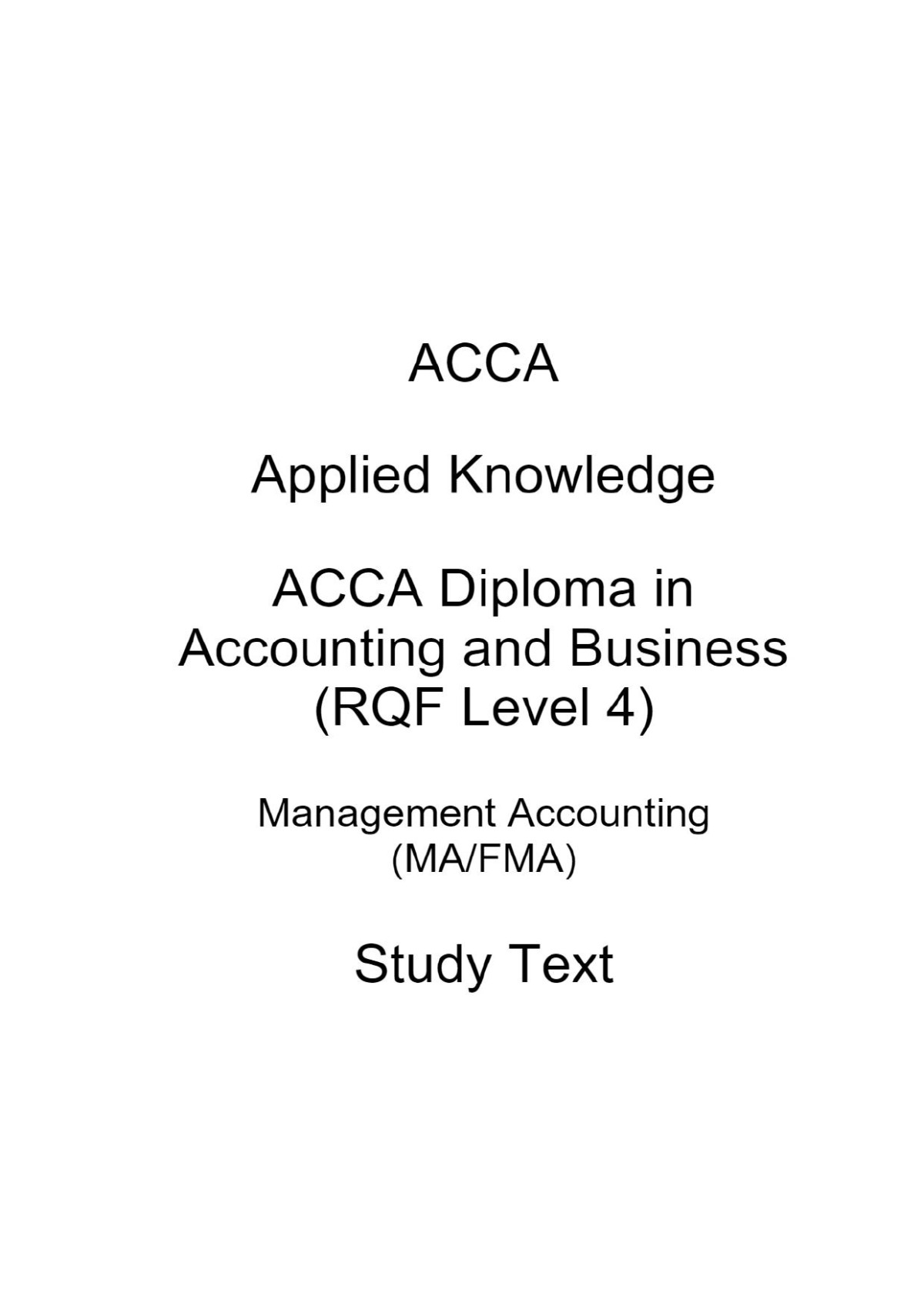 Acca Management Accounting 2024 Study Text Kaplan Publishing Uk