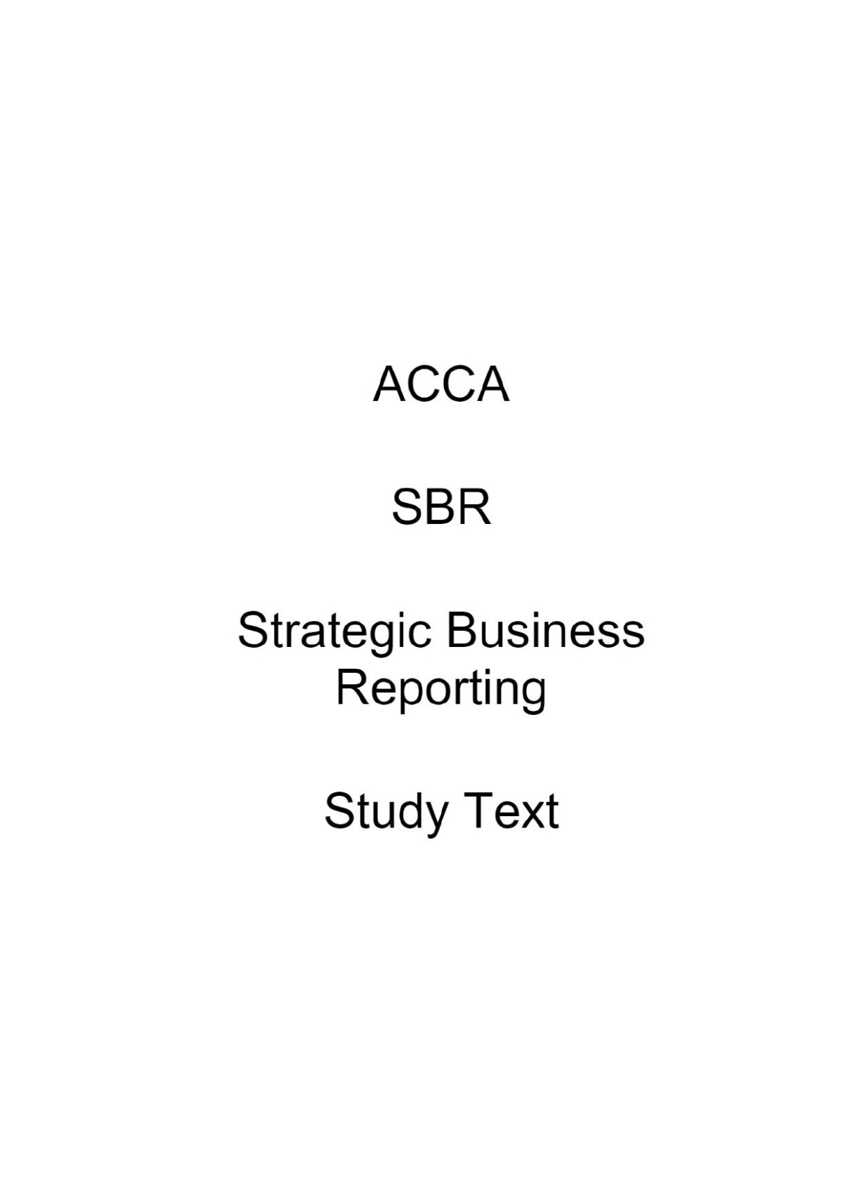 Acca Strategic Business Reporting Kaplan Uk