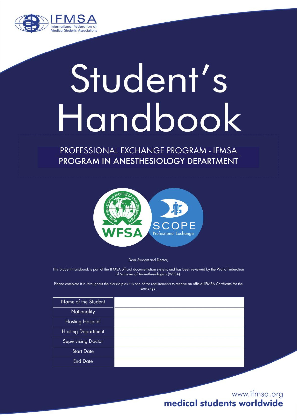 Kopia Scope Student Handbookanesthesiology Ifmsa