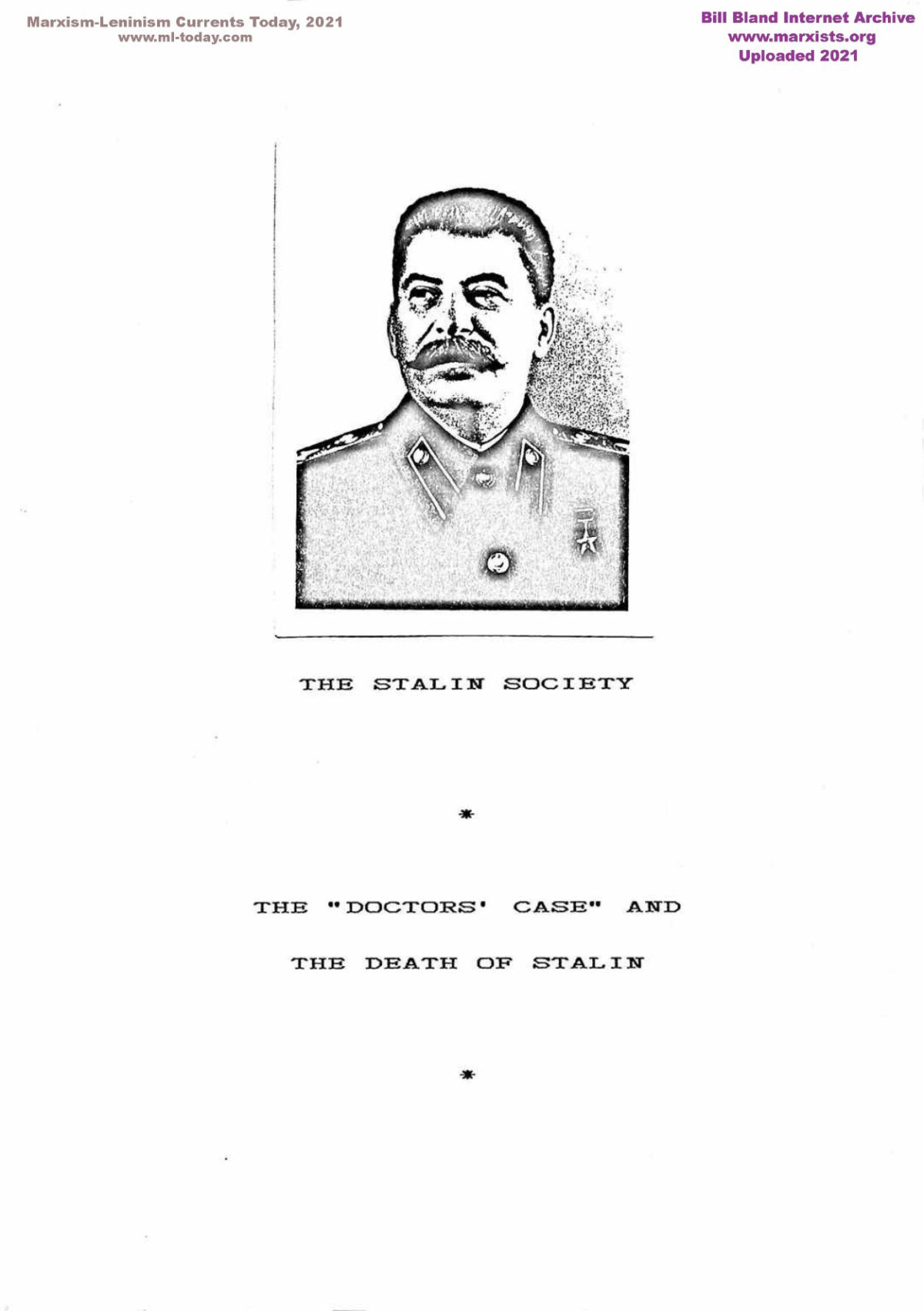 The Doctors Case And The Death Of Stalin The Stalin Society