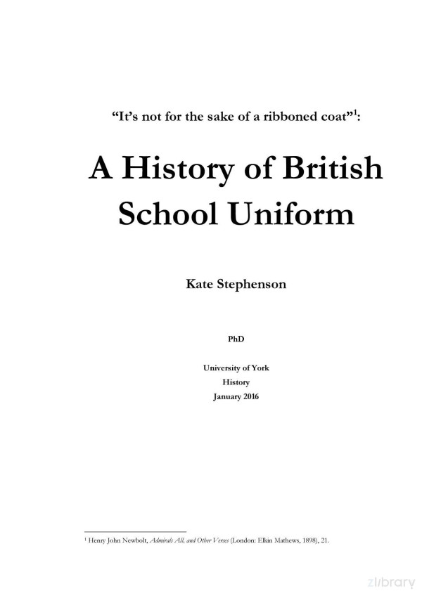 A History Of Biritish School Uniform Kate Stephenson