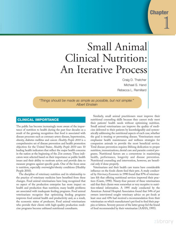 Small Animal Clinical Nutrition 5th Edition 5th Michael S Hand