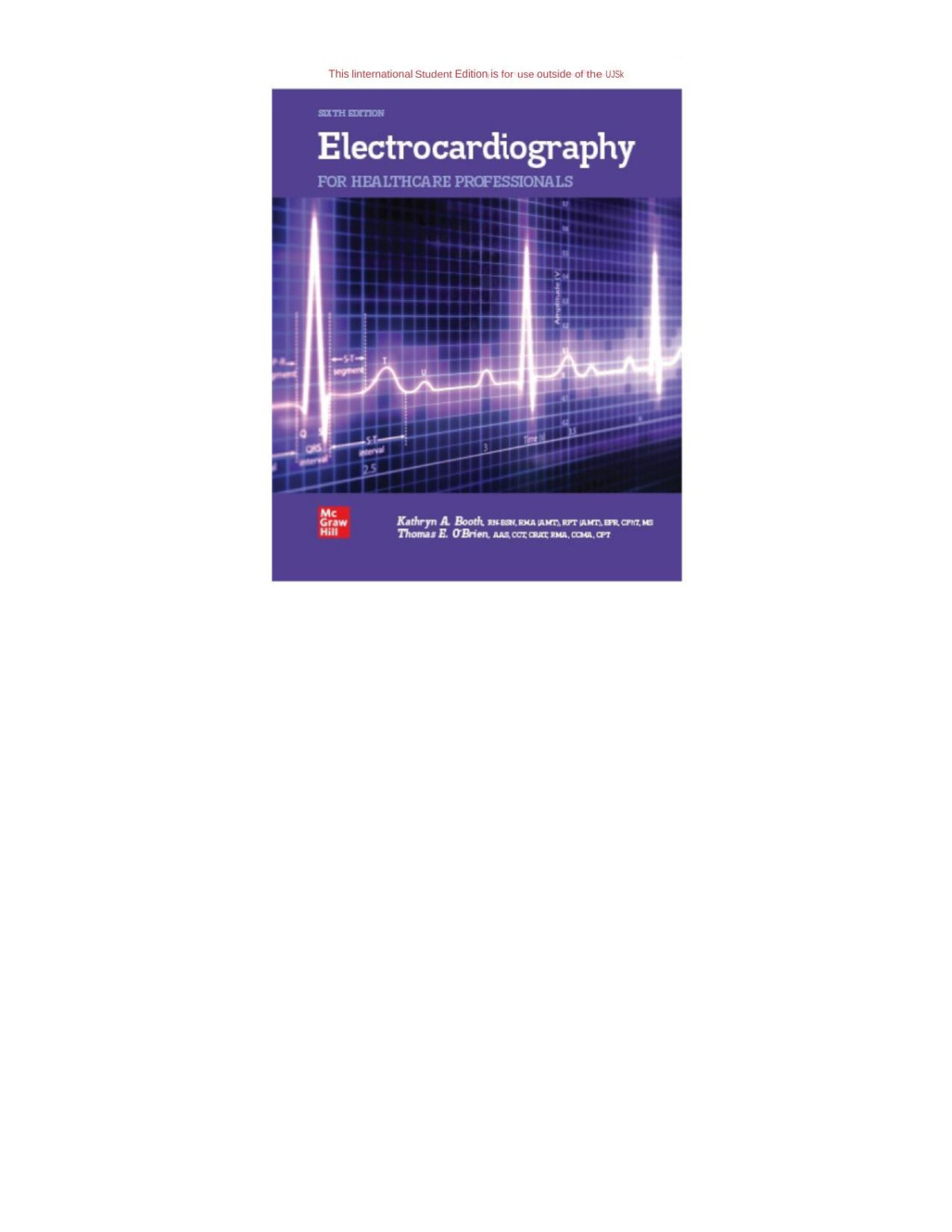 Electrocardiography For Healthcare Professionals Ise Paperback Kathryn Booth