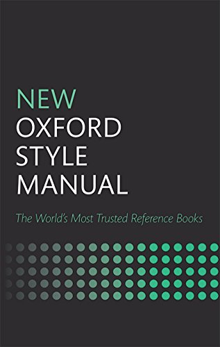 New Oxford Style Manual 3rd Edition Oxford University Press