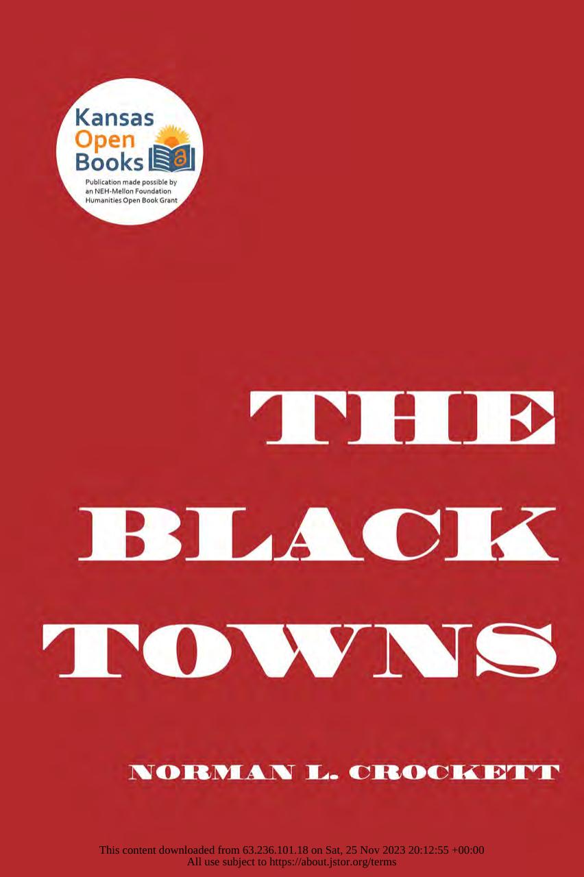 The Black Towns Norman L Crockett