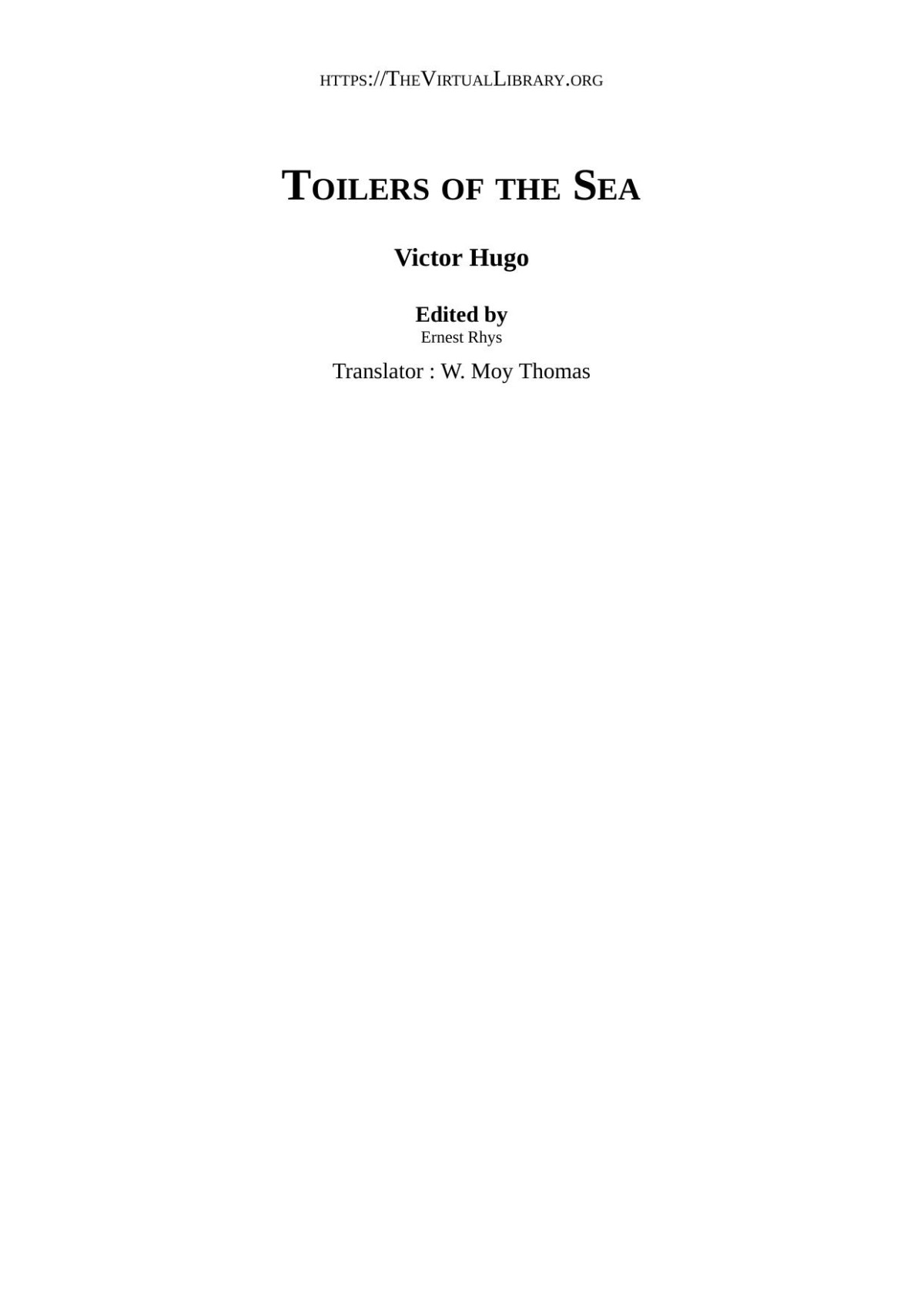 Toilers Of The Sea Victor Hugo