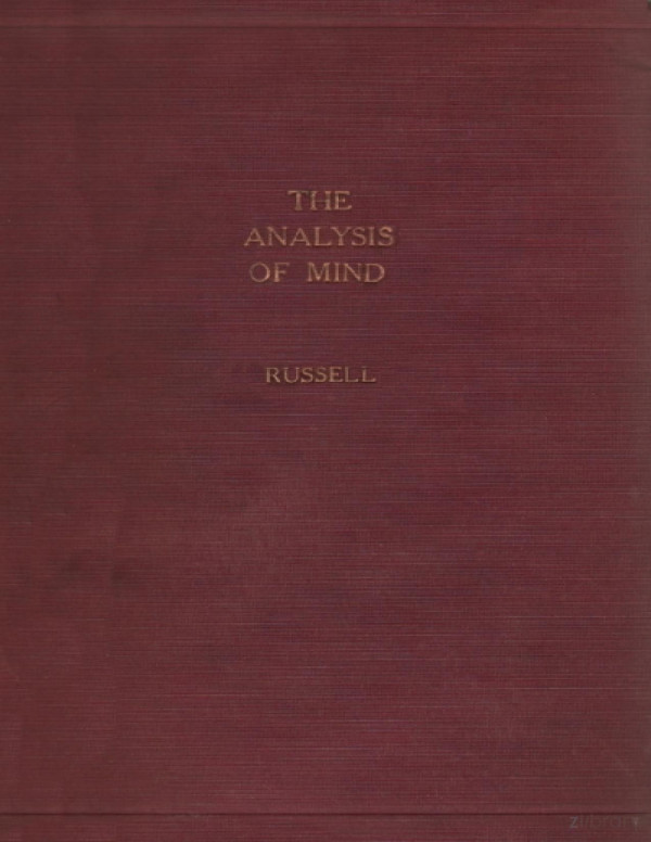 The Analysis Of Mind Bertrand Russell
