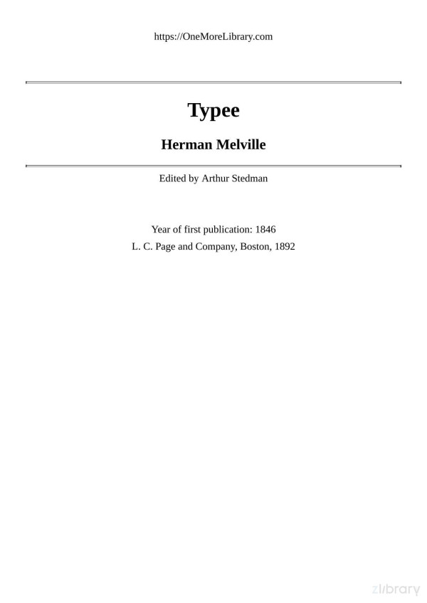 Typee A Romance Of The South Seas Herman Melville