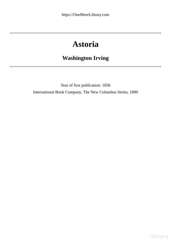 Astoria Washington Irving