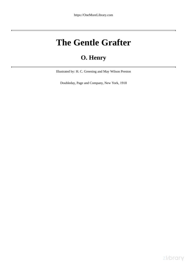 The Gentle Grafter O Henry